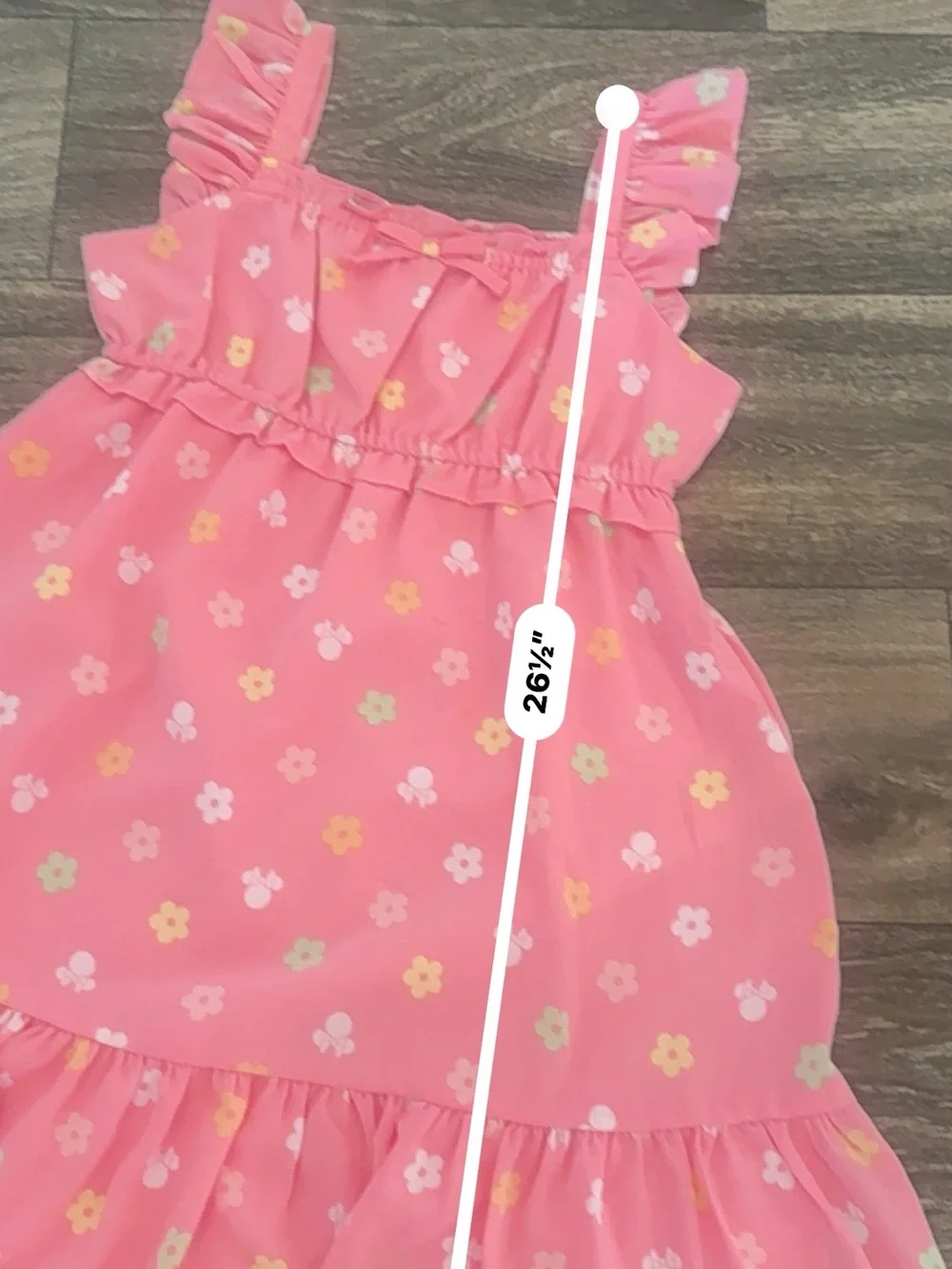 Janie and Jack Minnie Mouse Coral Pink Floral Ruffle Dress